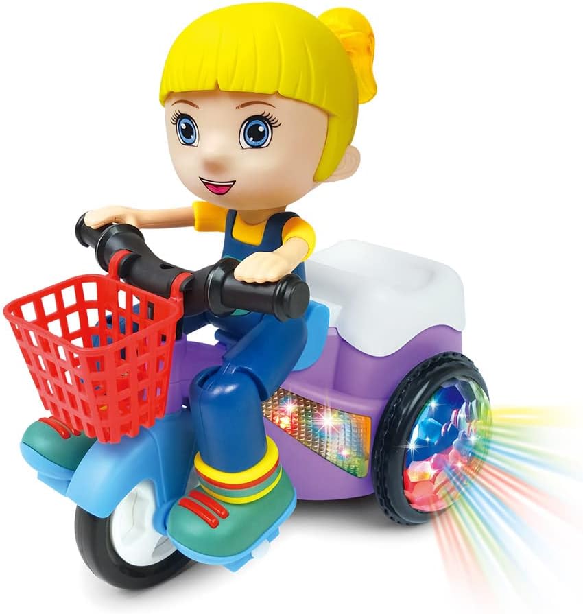 Brinquedo Triciclo Bate E Volta Empina Gira 360 Com Sons Luz