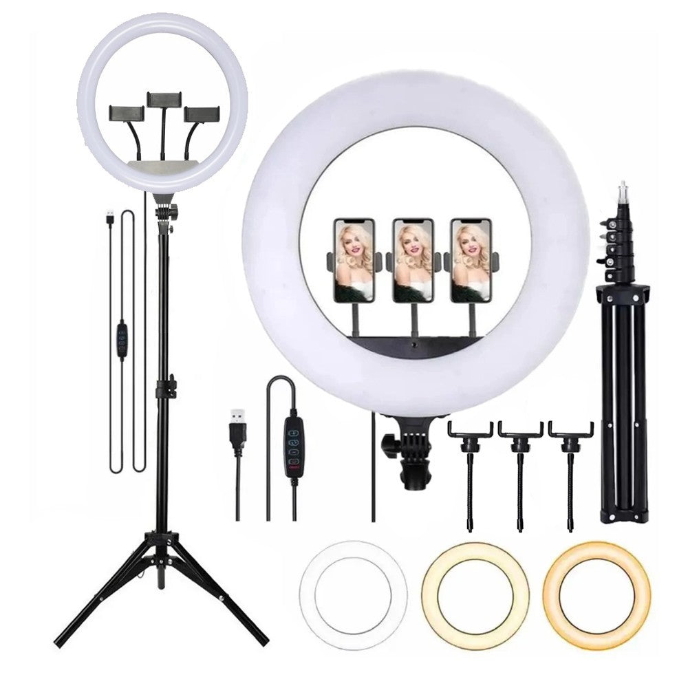 Iluminador Ring Light Led 14 polegadas Completo com tripé